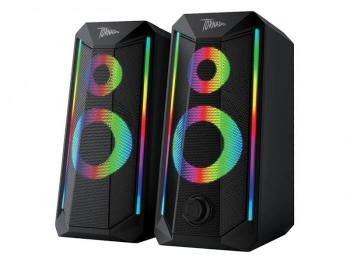 Компьютерные колонки Qumo Tornado AS008 32854 для компьютера ноутбука с RGB подсветкой от компании 2255 by - онлайн гипермаркет - фото 1