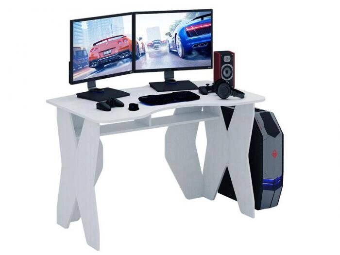Компьютерный игровой геймерский стол Master белый красивый оригинальный для компьютера ребенка от компании 2255 by - онлайн гипермаркет - фото 1