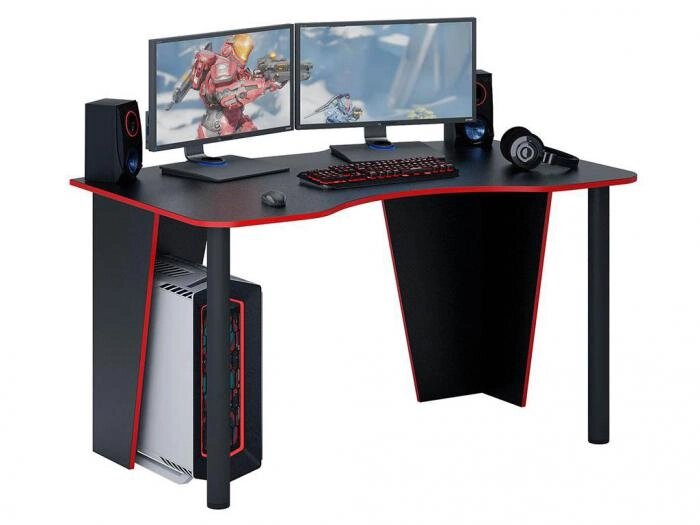 Компьютерный игровой геймерский стол VS12 черный красный красивый оригинальный дизайнерский от компании 2255 by - онлайн гипермаркет - фото 1