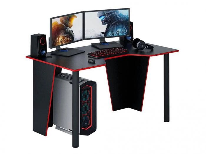 Компьютерный игровой геймерский стол VS14 черный красный красивый оригинальный дизайнерский от компании 2255 by - онлайн гипермаркет - фото 1