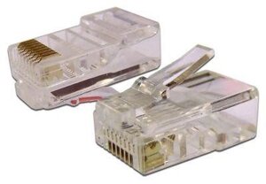 Коннектор Lanmaster (TWT-PL45-8P8C-6) UTP кат. 6 RJ45 прозрачный (упак. 100шт)