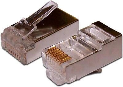 Коннектор Lanmaster (TWT-PL45/S-8P8C) FTP кат. 5E RJ45 серебристый (упак.:100шт) от компании 2255 by - онлайн гипермаркет - фото 1