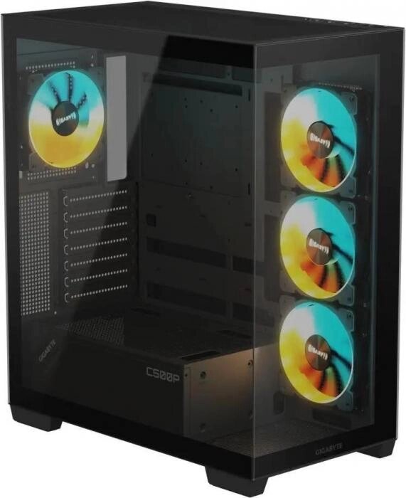 Корпус ATX Gigabyte GB-C500P ST, Midi-Tower, без БП,  черный [28300-c500b-1ckr] от компании 2255 by - онлайн гипермаркет - фото 1