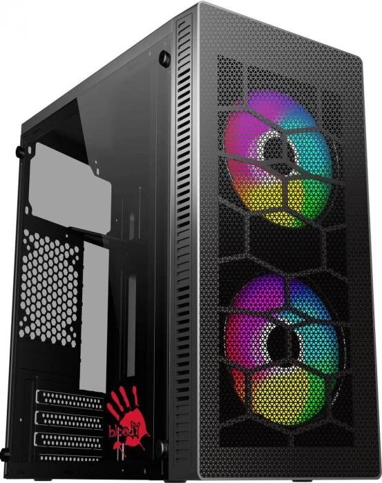 Корпус mATX BLOODY BD-CC101F, Mini-Tower, без БП,  черный [bd-cc101f-bk] от компании 2255 by - онлайн гипермаркет - фото 1