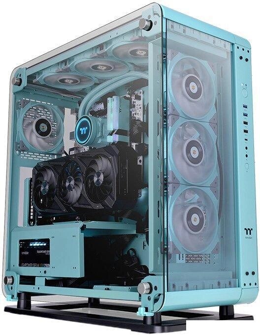 Корпус Thermaltake Core P6 Tempered Glass Turquoise CA-1V2-00MBWN-00 от компании 2255 by - онлайн гипермаркет - фото 1