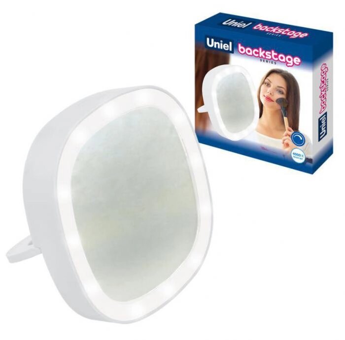 Косметическое макияжное зеркало с led подсветкой UNIEL ULK-F71 белое настольное сенсорное для макияжа от компании 2255 by - онлайн гипермаркет - фото 1