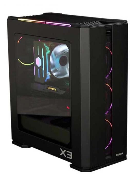 Красивый корпус для игрового ПК компьютера Zalman X3 черный игровой системный блок со стеклом от компании 2255 by - онлайн гипермаркет - фото 1