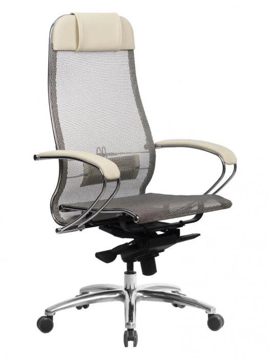 Кресло руководителя для компьютера Метта Samurai S-1.04 бежевое офисное стул компьютерный от компании 2255 by - онлайн гипермаркет - фото 1