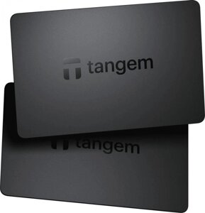 Криптокошелек TANGEM Wallet Black 2.0 Pack of 2, Мультивалютный, NFC, EAL6+Android, iOS, набор из 2 карт [tg128x2-b]