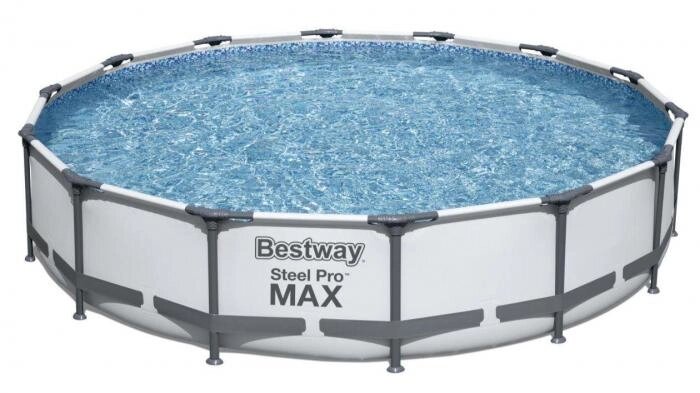 Круглый каркасный дачный бассейн с фильтром фильтрующим насосом Bestway Steel Pro Max 56595 427х84см для улицы от компании 2255 by - онлайн гипермаркет - фото 1