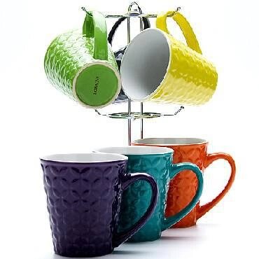 Кружки для чая кофе LORAINE LR 23138 набор чашек 6пр 350мл керамические чайные на подставке от компании 2255 by - онлайн гипермаркет - фото 1