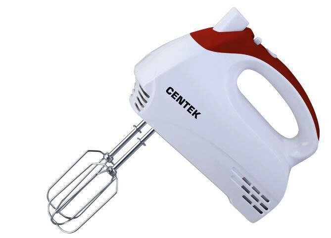 Кухонный электрический миксер ручной бытовой для теста CENTEK CT-1117 белый/вишня от компании 2255 by - онлайн гипермаркет - фото 1