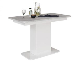 Кухонный обеденный стол на одной опоре ножке МЕБЕЛЬ-КОМПЛЕКС СО-3 белый мраморный лофт на кухню