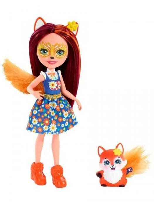 Кукла Enchantimals Mattel с питомцем животные зверюшки игрушка Лисичка Фелисити оригинал подарочная от компании 2255 by - онлайн гипермаркет - фото 1