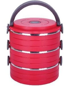 Ланч-бокс детский VS23 красный термос контейнер для еды детей пищевой ланчбокс с отделениями