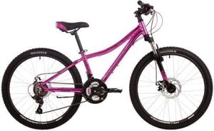 Легкий горный велосипед для девочки подростка 24 дюйма NOVATRACK 24AHD. KATRINA. 12GPN4 розовый скоростной