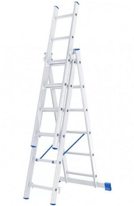 Лестница алюминиевая трехсекционная СИБРТЕХ 97817, 7 ступеней от компании 2255 by - онлайн гипермаркет - фото 1