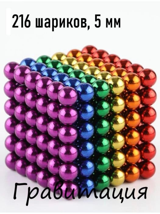 Магнитные шарики для детей конструктор неокуб игрушка антистресс набор куб магнит 216 шт от компании 2255 by - онлайн гипермаркет - фото 1