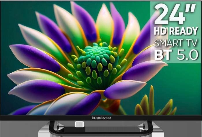 Маленький телевизор на кухню 24 дюйма TOPDEVICE TV TDTV24CS04H BK SMART TV от компании 2255 by - онлайн гипермаркет - фото 1