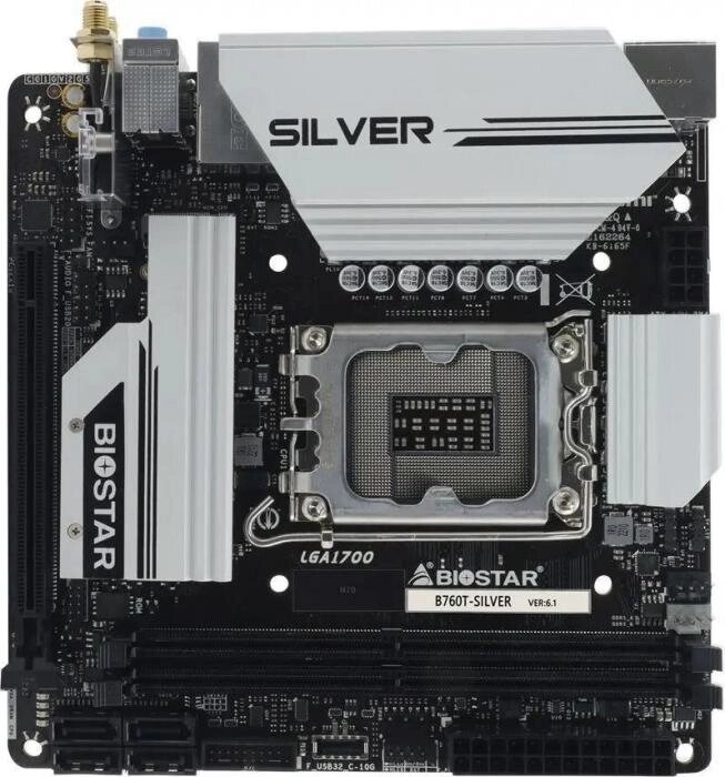 Материнская плата Biostar B760T-Silver, LGA 1700, Intel B760, mini-ITX, Ret от компании 2255 by - онлайн гипермаркет - фото 1