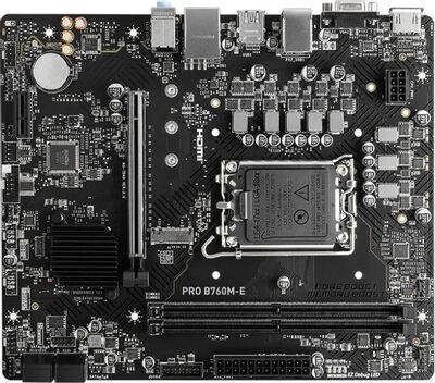 Материнская плата MSI PRO B760M-E, LGA 1700, Intel B760, mATX, Ret от компании 2255 by - онлайн гипермаркет - фото 1