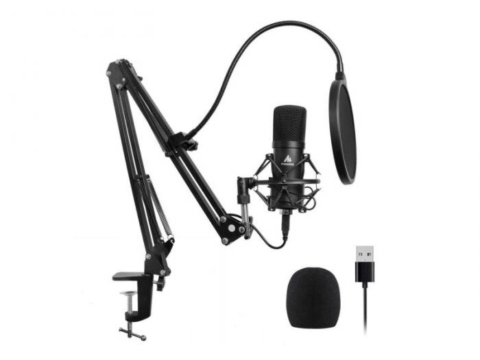 Микрофон MAONO AU-A04 игровой стрим (АЦП, стойка, паук, поп-фильтр, USB, конденсаторный) от компании 2255 by - онлайн гипермаркет - фото 1