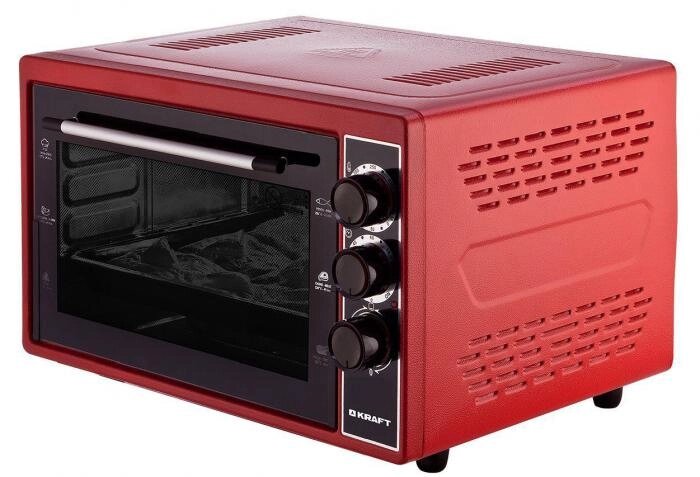 Мини-печь KRAFT KF-MO 3200 R красная духовка электрическая настольная от компании 2255 by - онлайн гипермаркет - фото 1