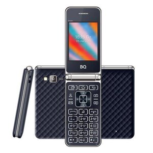 Мобильный раскладушка сотовый GSM телефон BQ 2445 Dream синий кнопочный