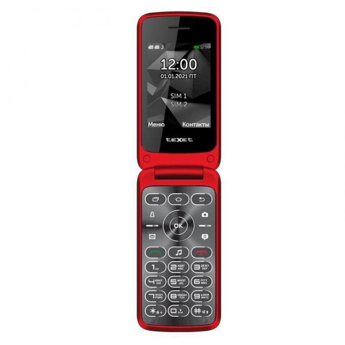 Мобильный сотовый телефон раскладушка TEXET TM-408 красный кнопочный GSM от компании 2255 by - онлайн гипермаркет - фото 1