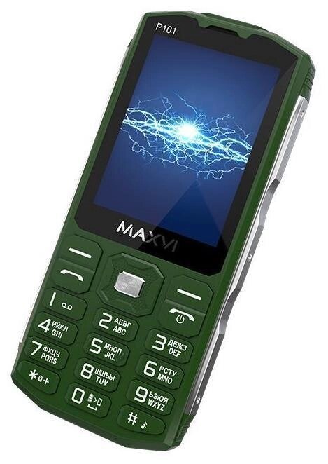 Мобильный телефон с мощным аккумулятором большой батареей MAXVI P101 зеленый от компании 2255 by - онлайн гипермаркет - фото 1