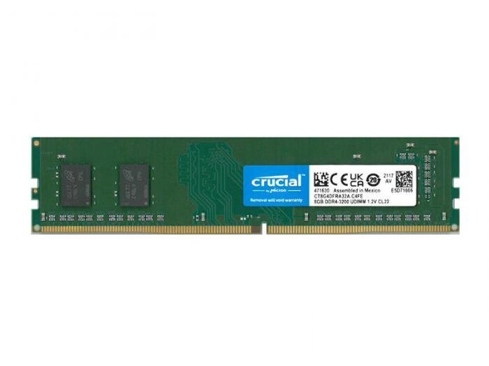 Модуль памяти Crucial DDR4 DIMM 3200MHz PC4-25600 CL22 - 8Gb CT8G4DFRA32A от компании 2255 by - онлайн гипермаркет - фото 1