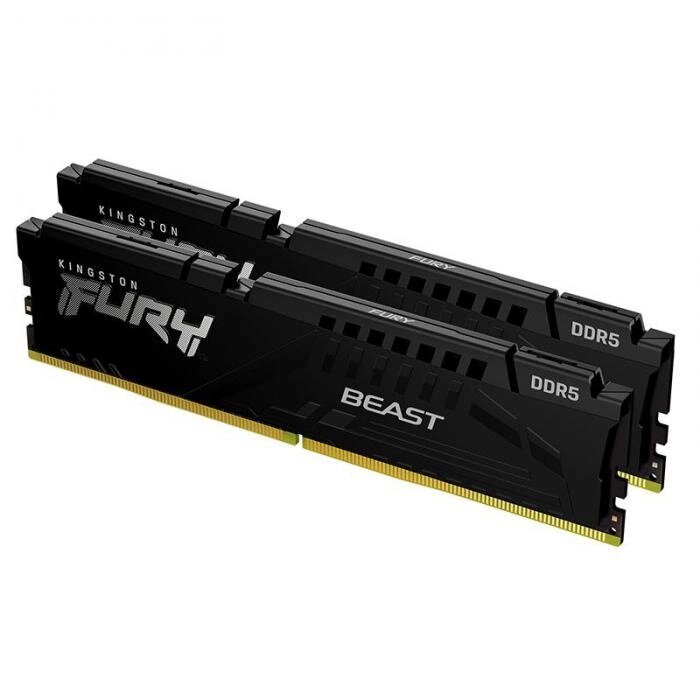 Модуль памяти Kingston Fury Beast Black EXPO DDR5 DIMM 5600MHz PC-44800 CL36 - 32Gb (2х16Gb) KF556C36BBEK2-32 от компании 2255 by - онлайн гипермаркет - фото 1