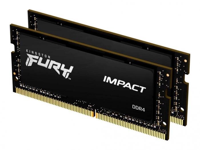 Модуль памяти Kingston Fury Impact DDR4 SO-DIMM 2666Mhz PC21300 CL16 - 64Gb Kit (2x32Gb) KF426S16IBK2/64 от компании 2255 by - онлайн гипермаркет - фото 1