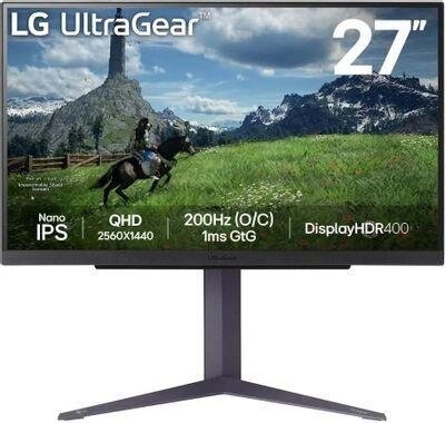 Монитор LG 27" 27GS85Q-B IPS 2K чер HDMI DP USB HAS 200Hz 400cd Ex от компании 2255 by - онлайн гипермаркет - фото 1