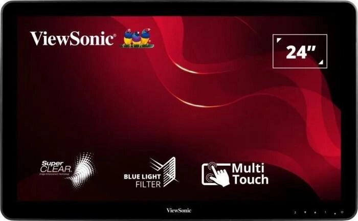 Монитор ViewSonic 23.6" TD2430 VA FHD чер HDMI DP VGA USB M/M 200cd Touch Ex от компании 2255 by - онлайн гипермаркет - фото 1