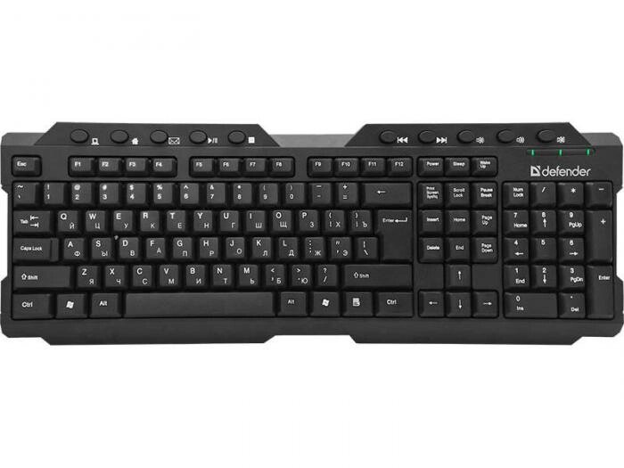 Мультимедийная беспроводная клавиатура Defender Element HB-195 черная 45195 мембранная для компьютера от компании 2255 by - онлайн гипермаркет - фото 1