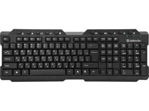Мультимедийная беспроводная клавиатура Defender Element HB-195 черная 45195 мембранная для компьютера