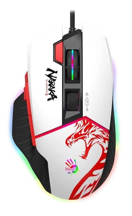 Мышь A4TECH Bloody W95 Max Naraka, игровая, оптическая, проводная, USB, белый и рисунок от компании 2255 by - онлайн гипермаркет - фото 1