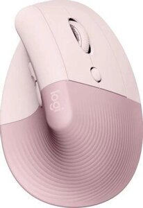 Мышь Logitech Lift, вертикальная, оптическая, беспроводная, USB, розовый [910-006487]