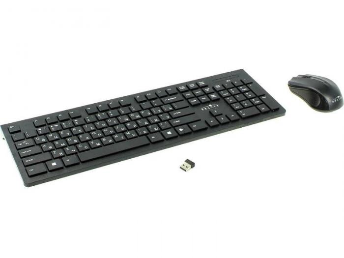 Набор беспроводная клавиатура и мышь Oklick 250M USB черная от компании 2255 by - онлайн гипермаркет - фото 1