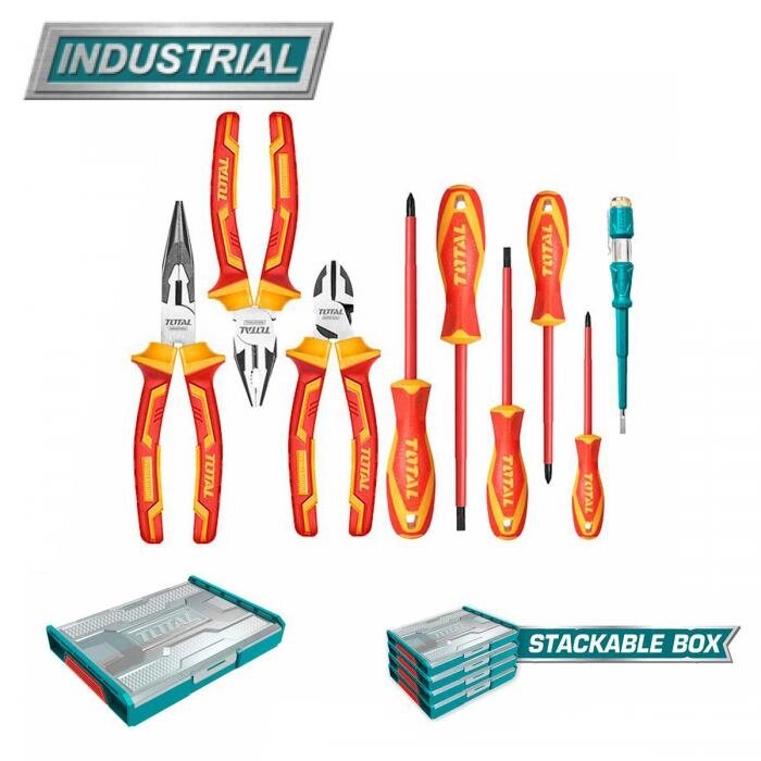 Набор инструментов диэлектрических электрика TOTAL THKTV02H091 (9 шт) от компании 2255 by - онлайн гипермаркет - фото 1