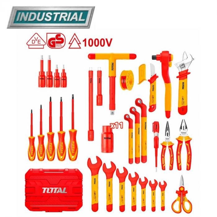 Набор инструментов электрика диэлектрических TOTAL THKITH4101 (41 предмет) от компании 2255 by - онлайн гипермаркет - фото 1