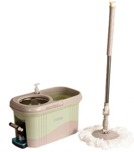 Набор комплект для влажной уборки мытья пола ORION 2112 ведро с отжимом центрифугой швабра самоотжим