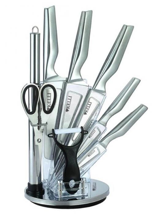 Набор кухонных ножей на подставке Kelli KL-2030 от компании 2255 by - онлайн гипермаркет - фото 1