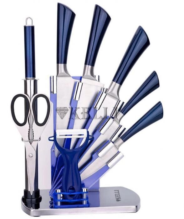Набор кухонных ножей на подставке KELLI KL-2107 от компании 2255 by - онлайн гипермаркет - фото 1
