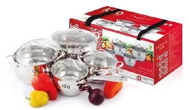 Набор посуды для индукционных плит LARA LR02-87 APPLE 8 предметов от компании 2255 by - онлайн гипермаркет - фото 1