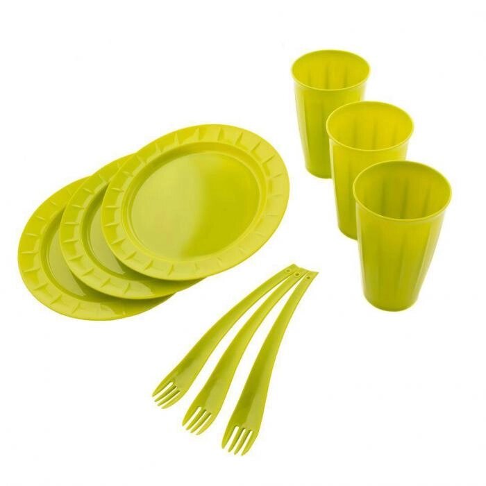 Набор посуды для пикника кемпинга на 3 персоны PALISAD 69452 пластиковый комплект туристический походный от компании 2255 by - онлайн гипермаркет - фото 1
