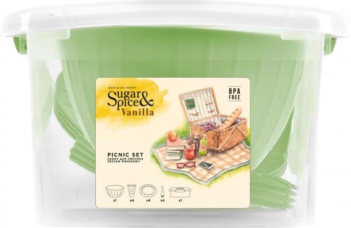 Набор посуды для пикника кемпинга туризма SUGAR&SPICE SE181212050 комплект пластиковый туристический походный от компании 2255 by - онлайн гипермаркет - фото 1