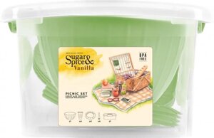 Набор посуды для пикника кемпинга туризма SUGAR&SPICE SE181212050 комплект пластиковый туристический походный