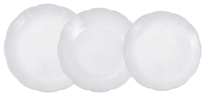 Набор столовой посуды Обеденный сервиз Суповые десертные тарелки белые на 6 персон 18 предметов Цветок от компании 2255 by - онлайн гипермаркет - фото 1